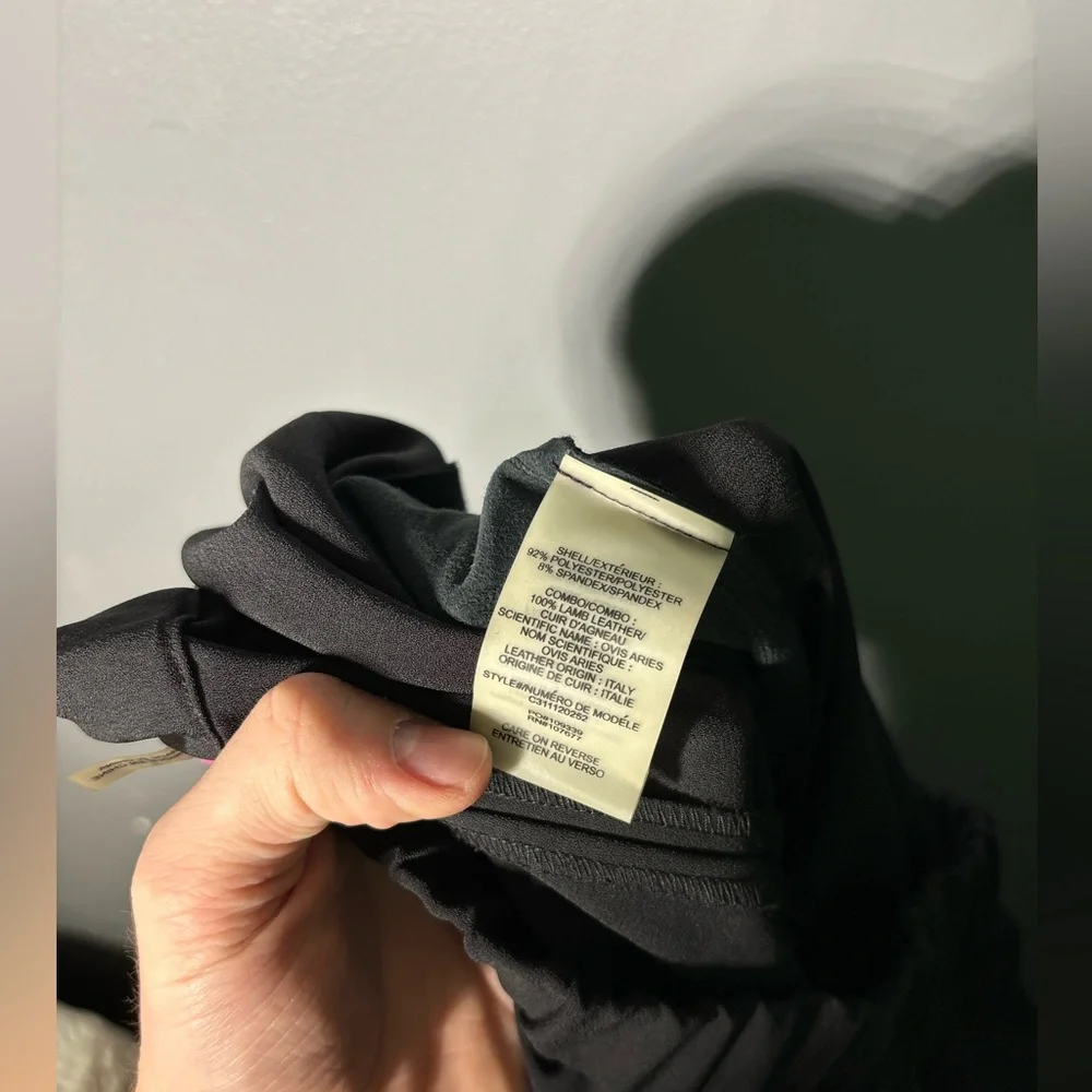 Alice+Olivia Pull On Lamb Leather Trim Skinny Pants Size 2 - Picture 4 of 5